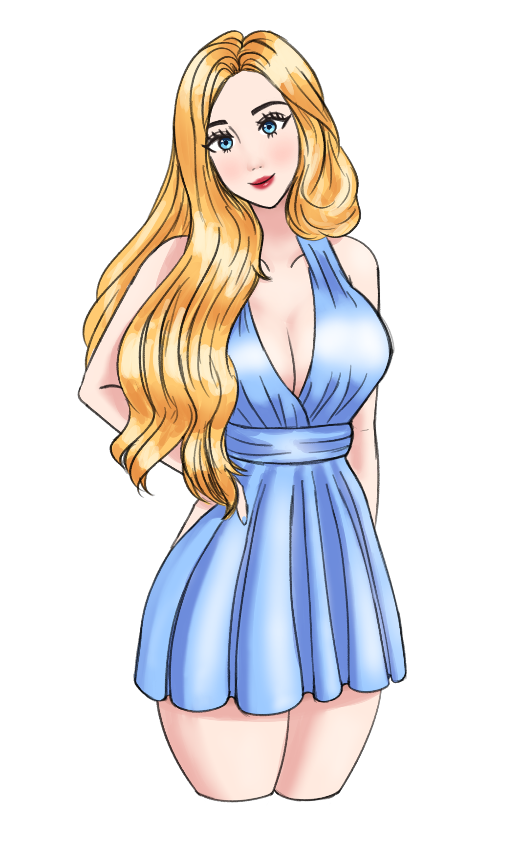 Blue Dress Blondie Sticker