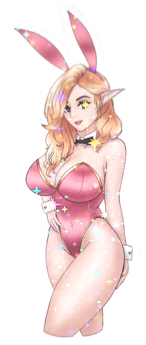 Blonde Bunnygirl Elf (Pink ver.) Sticker