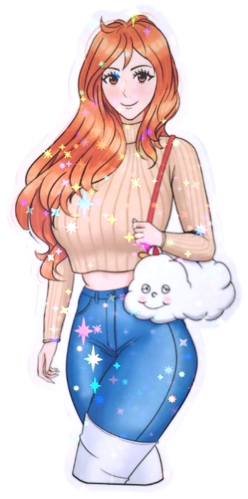 Nami Casual Sweater Sticker - One Piece