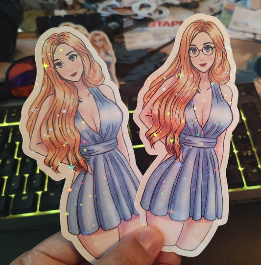 Blue Dress Blondie Sticker