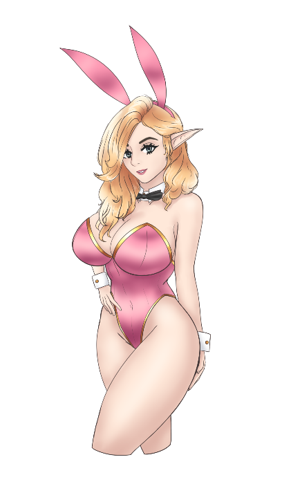 Blonde Bunnygirl Elf (Pink ver.) Sticker