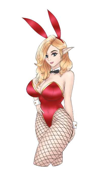 Blonde Bunnygirl Elf (Red ver.) Sticker