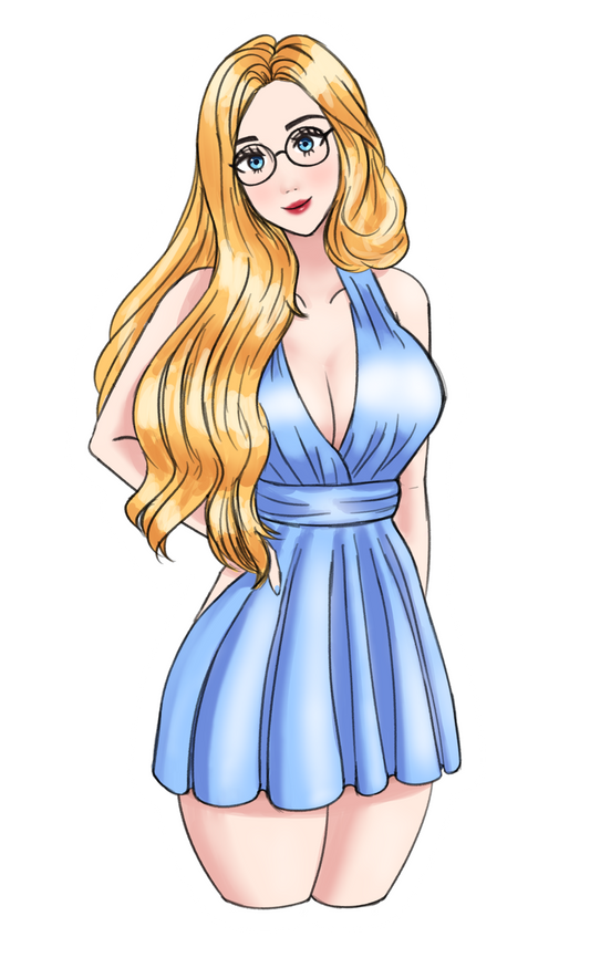 Blue Dress Blondie Sticker