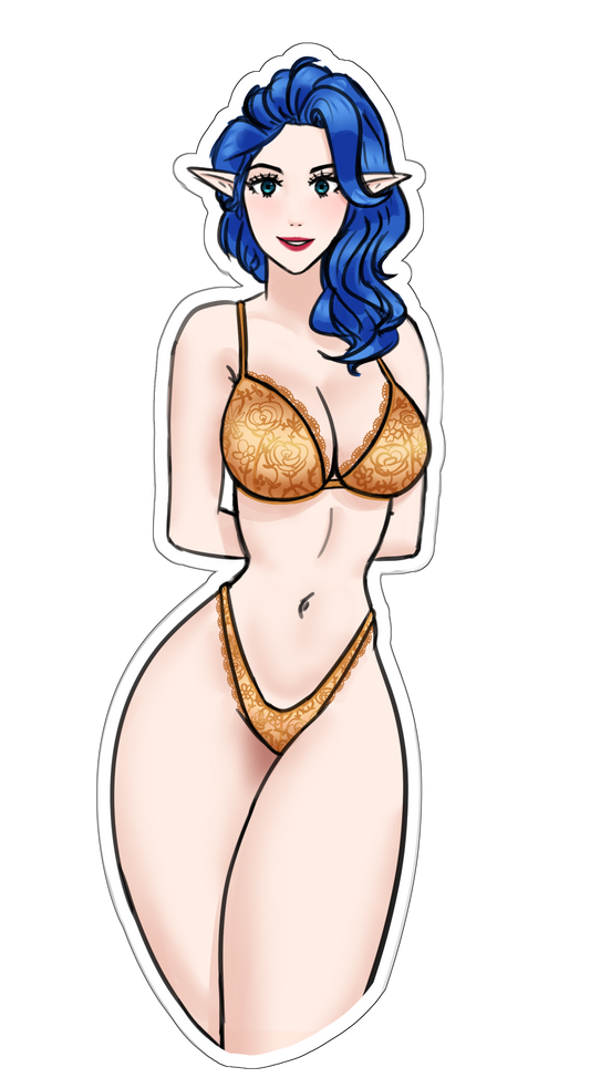Red Lingerie Elf Sticker - Alt Version (Yuri from Dirty Pair)