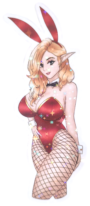 Blonde Bunnygirl Elf (Red ver.) Sticker